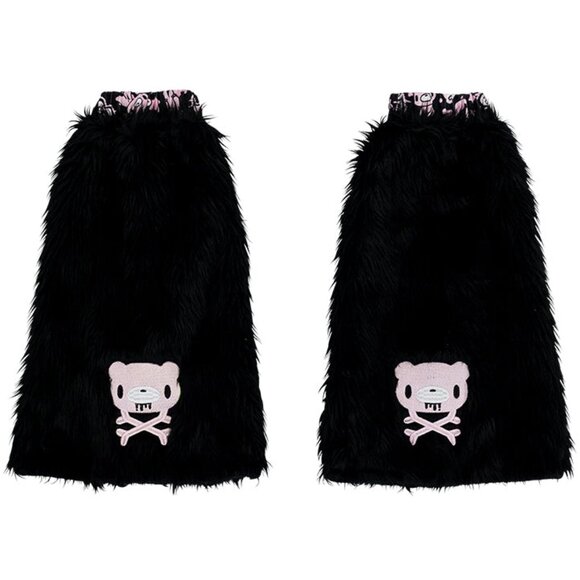 NEW ACDC RAG x Gloomy Bear x Sophie Powers Cake Black Faux Fur Leg Warmer - Picture 5 of 8